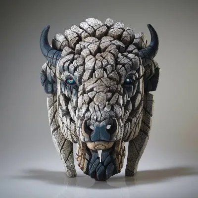 North American Buffalo / Bison Bust  - 'Spirit Buffalo' (White)