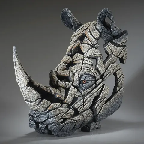 Rhinoceros Bust - White