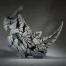 Rhinoceros Bust - White