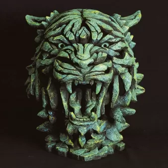 Tiger Bust - Emerald Gold Glow