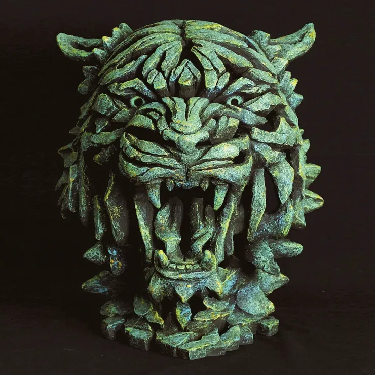 Tiger Bust (Emerald Gold Glow) Burnished series - Retired