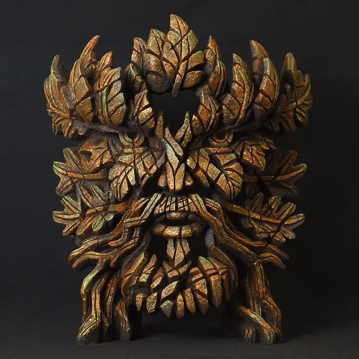 Green Man Bust (Smouldering Brown Rust) Burnished Series - Retired