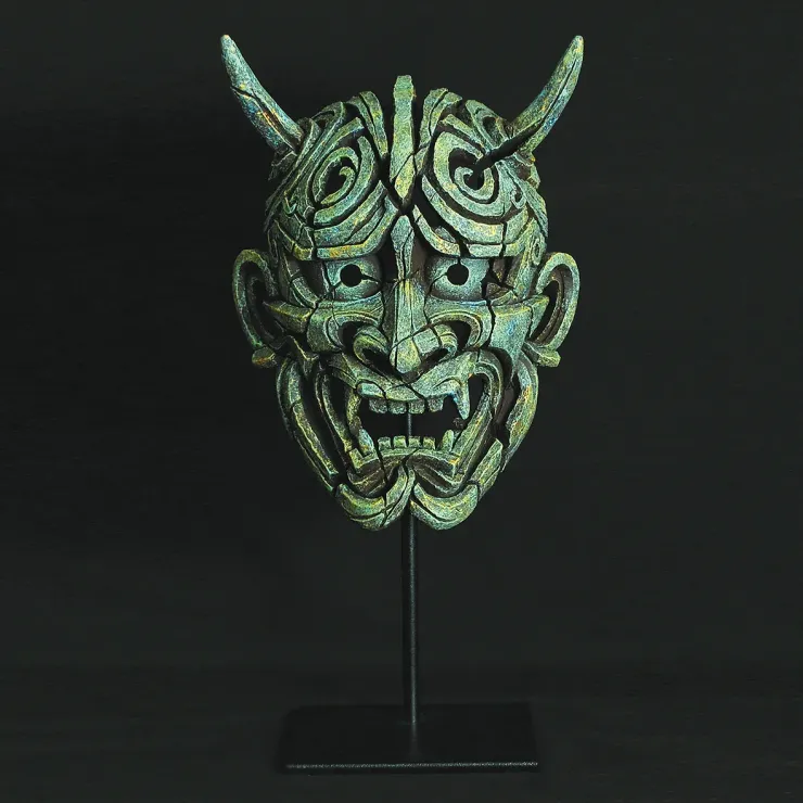 Japanese Hannya Mask (Emerald Gold Glow) Burnished Series - Retired
