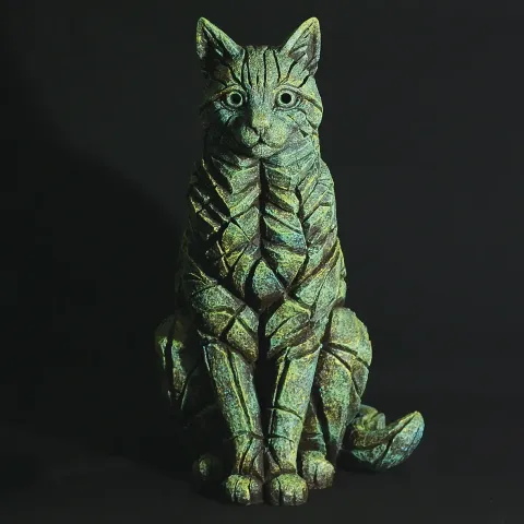 Sitting Cat (Emerald Gold Glow) Burnished Series - Retired