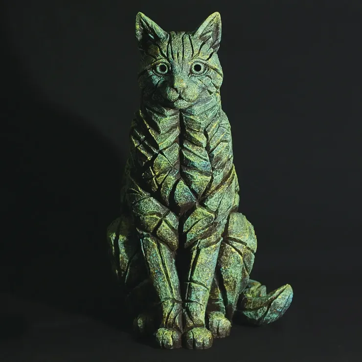 Sitting Cat (Emerald Gold Glow) Burnished Series - Retired