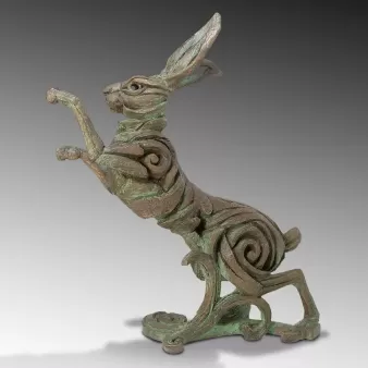 Cold Cast Verdigris Bronze Boxing Hare