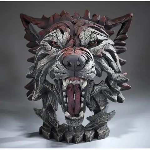 Edge Sculpture Wolf Bust - Timber