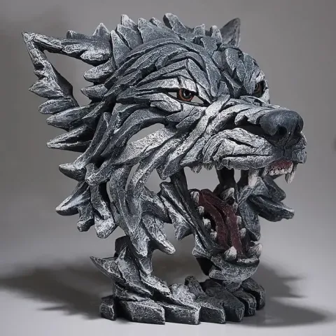 Edge Sculpture Wolf Bust - Grey
