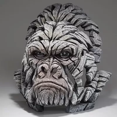 Edge Sculpture Gorilla Bust - White