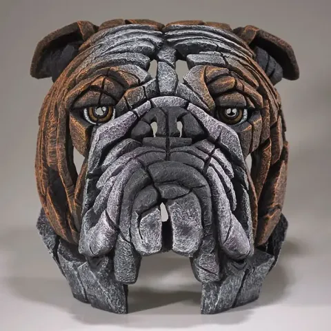 Edge Sculpture Bulldog Bust - Fawn