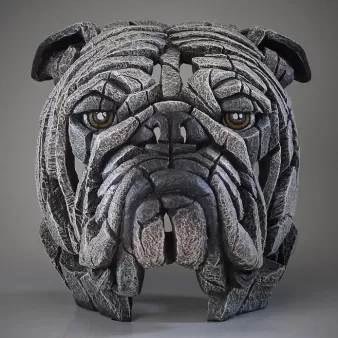Edge Sculpture Bulldog Bust - White