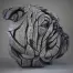 Edge Sculpture Bulldog Bust - White