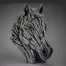 Edge Sculpture Horse Bust - White