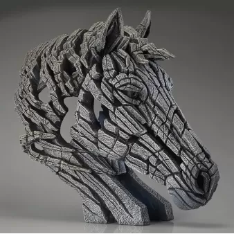 Edge Sculpture Horse Bust - White