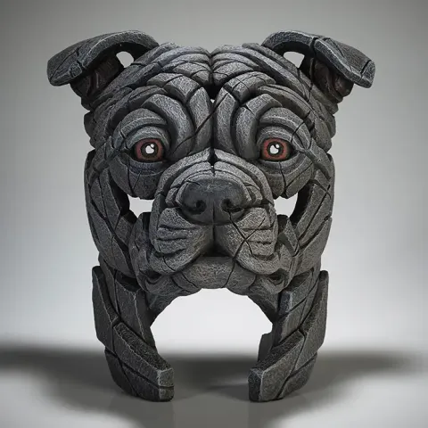 Edge Sculpture Staffordshire Bull Terrier Bust (Blue)