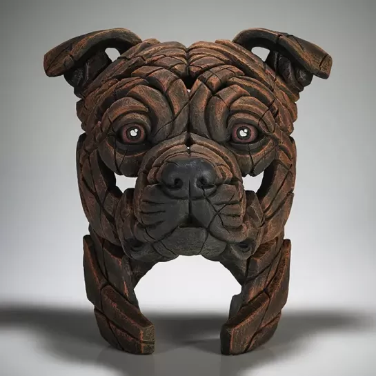 Edge Sculpture Staffordshire Bull Terrier Bust (Brindle)