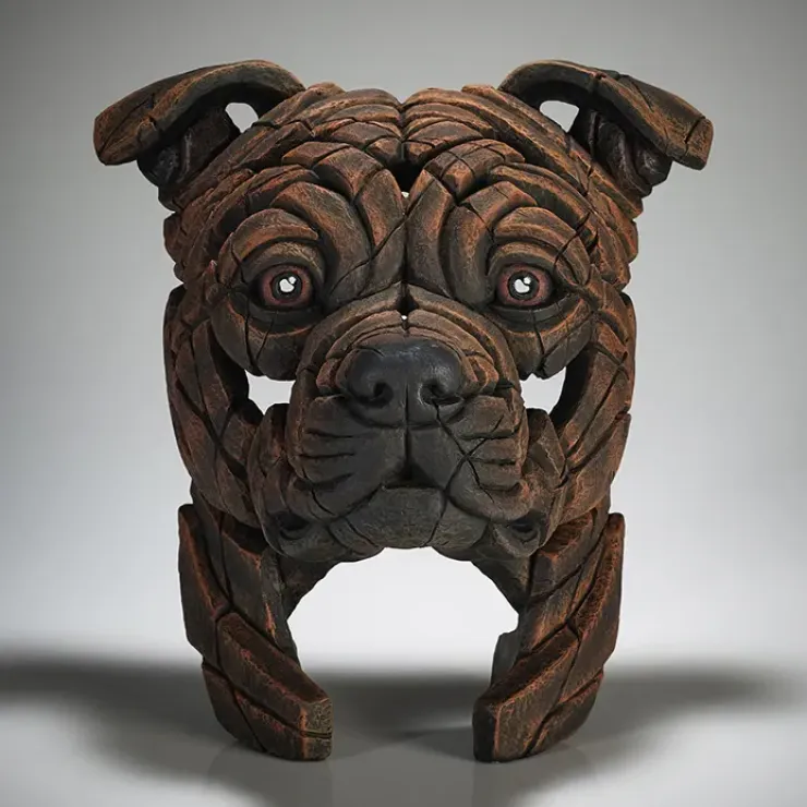 Staffordshire Bull Terrier Bust (Brindle)