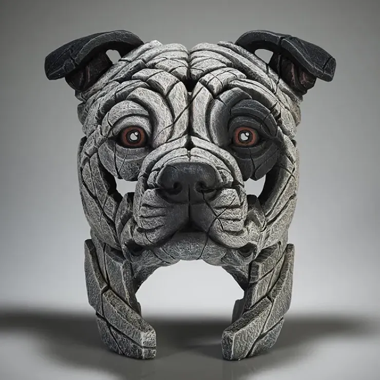 Staffordshire Bull Terrier Bust (White Patch)