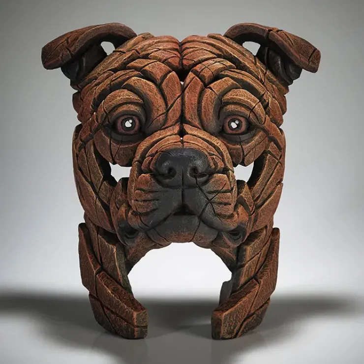 Staffordshire Bull Terrier Bust (Red)