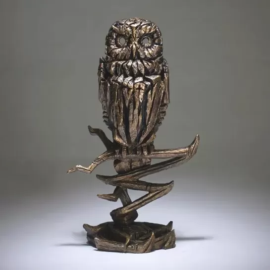 Edge Sculpture Owl - Golden