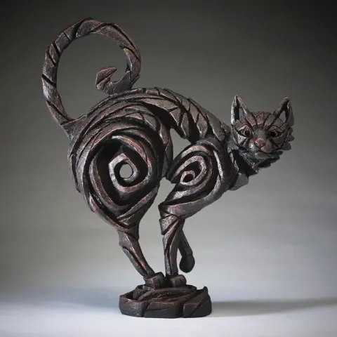 Edge Sculpture Standing Cat - Black