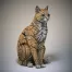 Edge Sculpture Sitting Cat - Ginger