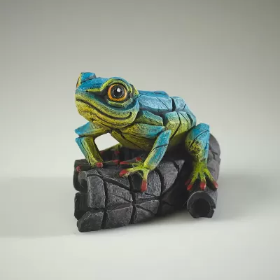 Edge Sculpture African Frog (Blue / Yellow) Figure