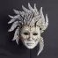 Edge Venetian Carnival Mask - Antique White