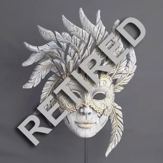 Edge Venetian Carnival Mask - Antique White