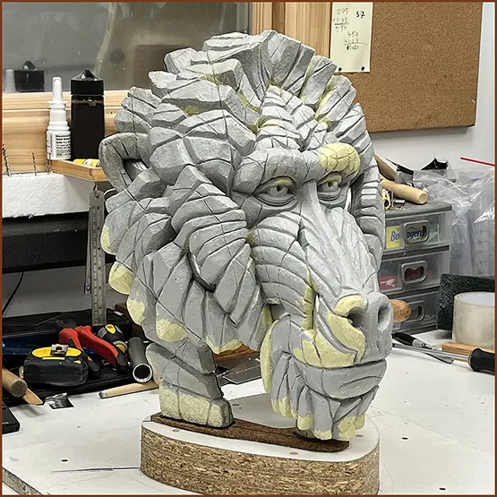 Picture of the Mandrill bust in mouldmaking