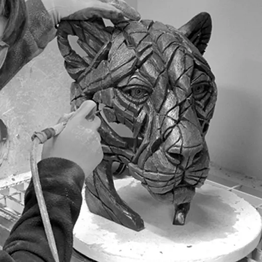 Fettling a Panther bust